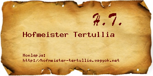 Hofmeister Tertullia névjegykártya